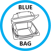 Blue Bag Plastic Container