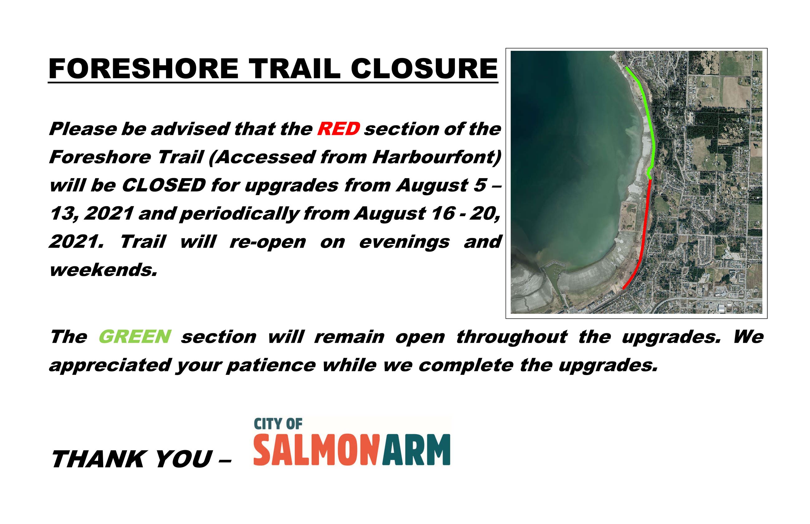 FORESHORE TRAIL CLOSURE